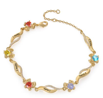 enkelband met geboortestenen