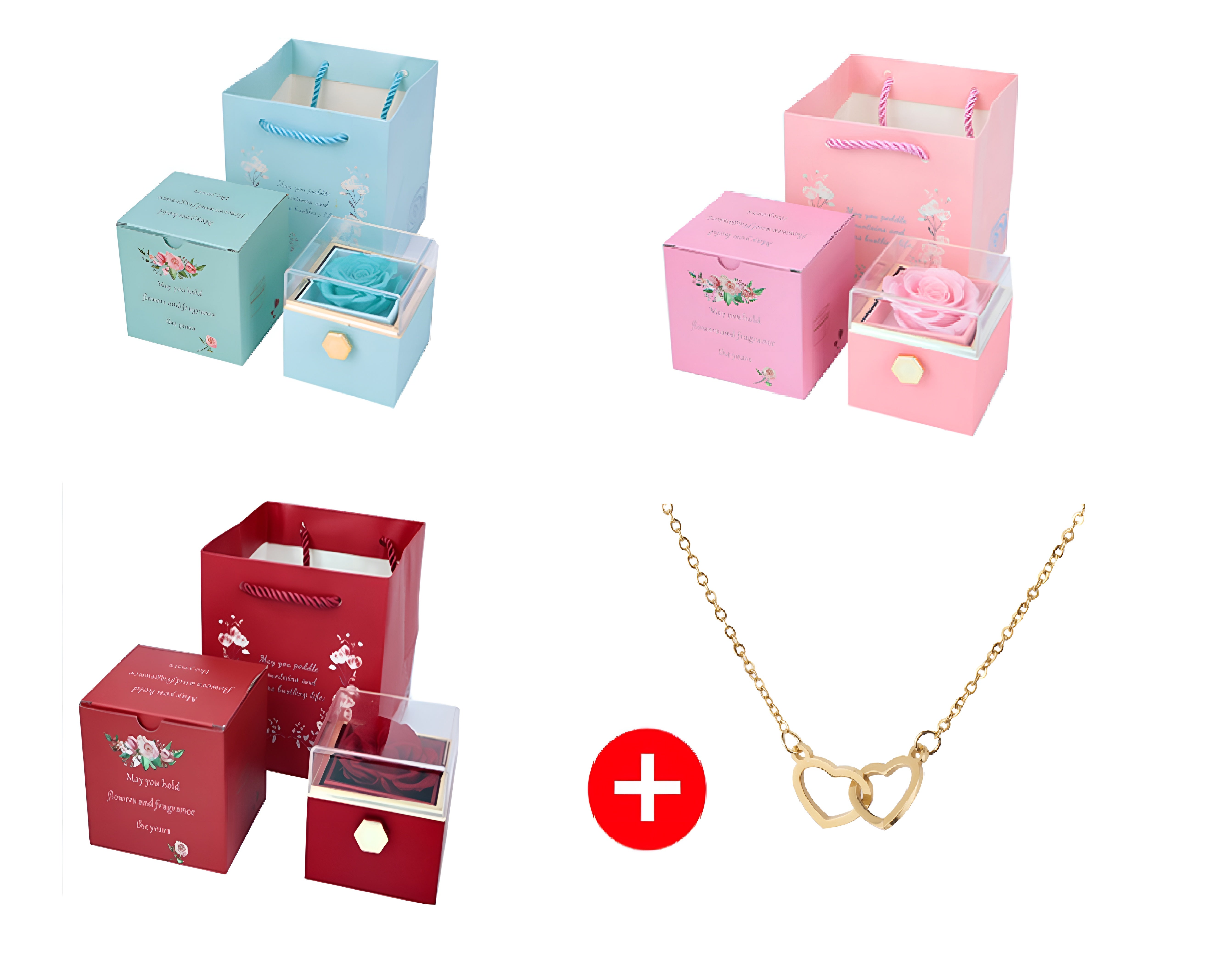 Vereeuwigd Roos met Gegraveerde Hartenketting