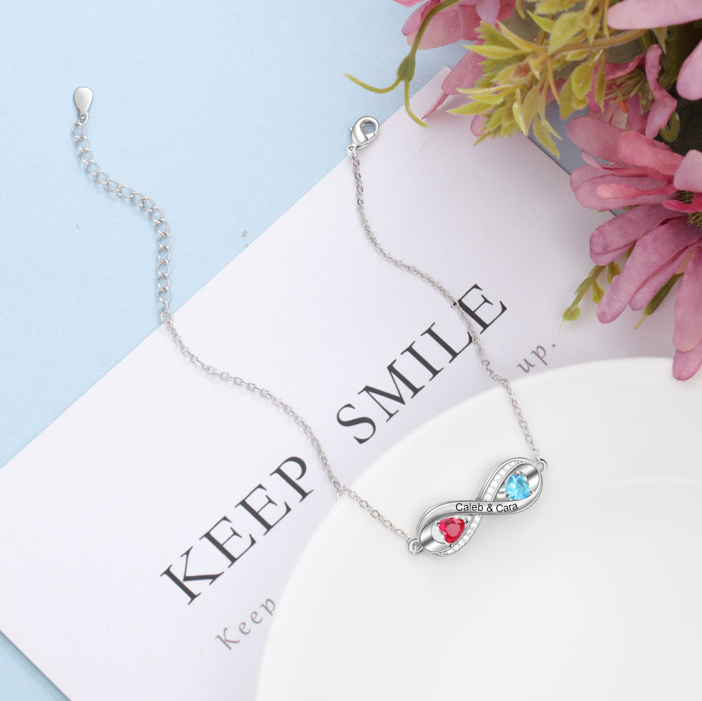 Enkelband Infinity met Geboortestenen